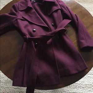 Maroon pea coat sz4